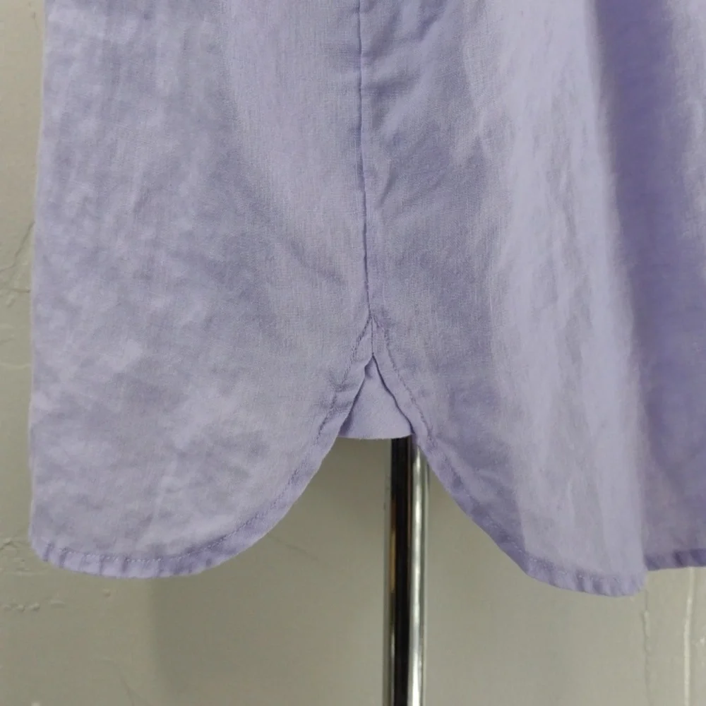 J. Jill Lavender Linen Casual Button-up Long Sleeve Shirt Women's XL - Picture 5 of 8